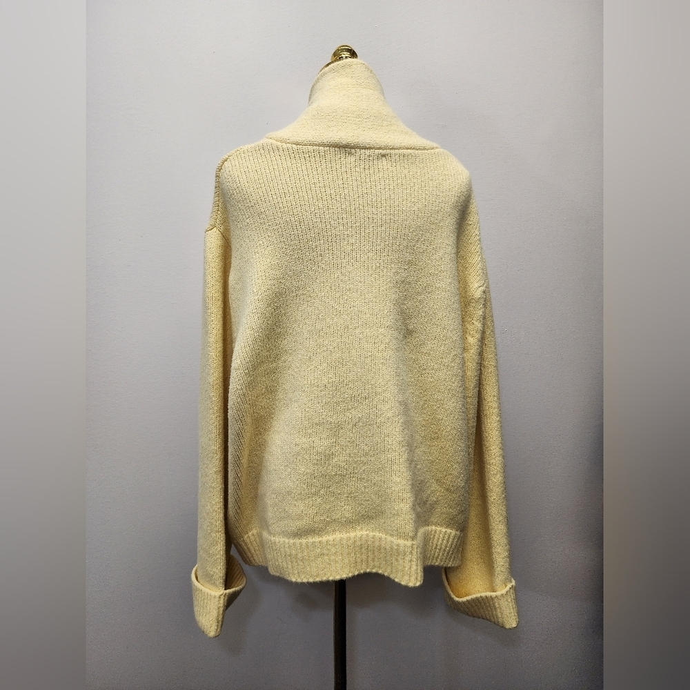 Callahan Shawl Collar Toggle Cardigan Yellow Chunky Knit Sweater Size 1X - Picture 3 of 13